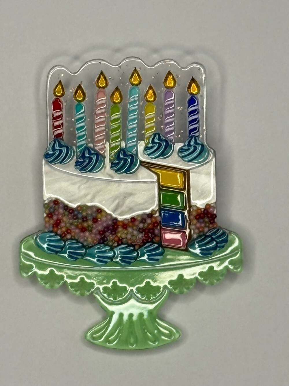 Lipstick & Chrome Slice Slice Baby Birthday Cake Brooch